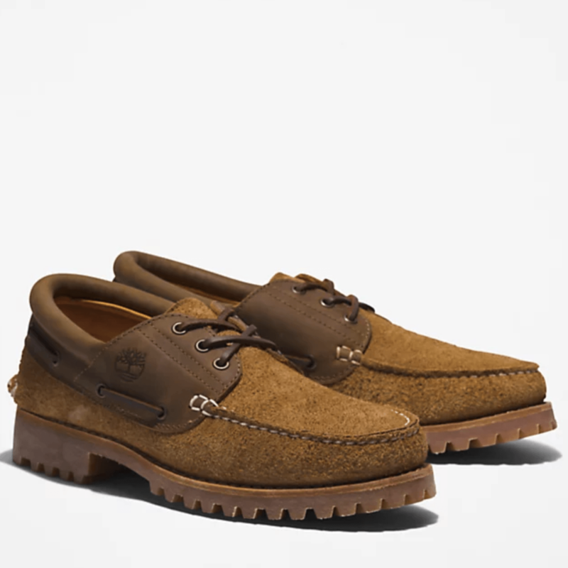 Timberland-Chaussure Bateau Timberland Cousue Main À 3 Oeillets En Marron-A29UF-890-2